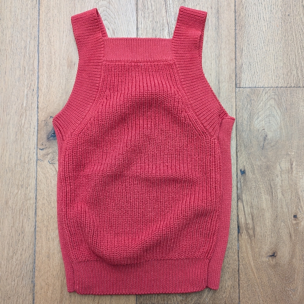 Frank & Oak Coral Cropped Knit Tank in size S